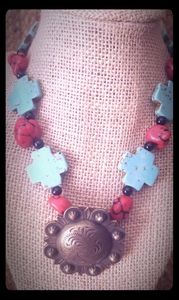 Western concho handmade necklace